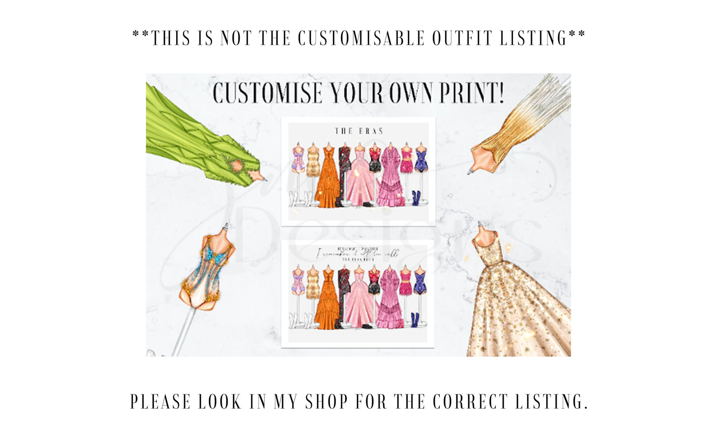 PERSONALISED The Eras Announcement Surprise Art Print | Fashion Illustration Print | A4 & 5x7 Print
