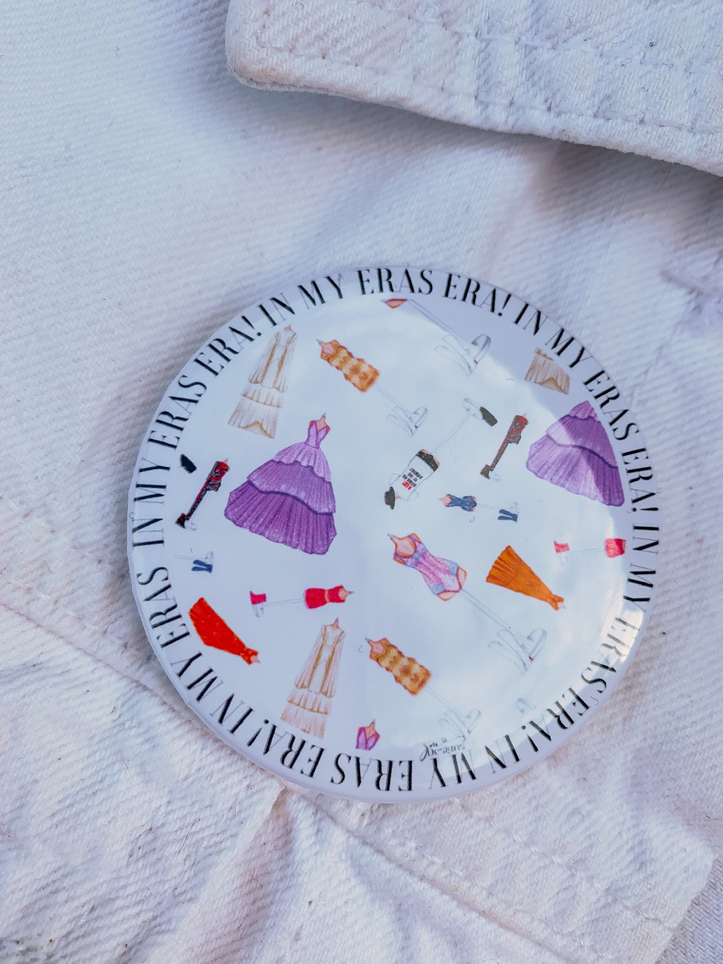 In My Eras Era 58mm Badge | Fashion Illustration Badge | The Eras Tour Badges | Bag/Jacket Badges | Collector Badges