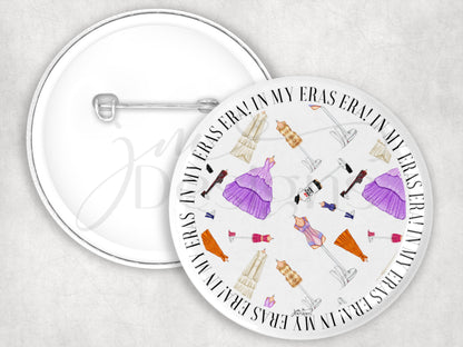 In My Eras Era 58mm Badge | Fashion Illustration Badge | The Eras Tour Badges | Bag/Jacket Badges | Collector Badges