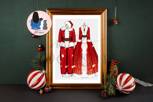 The Claus' Art Print Christmas Print