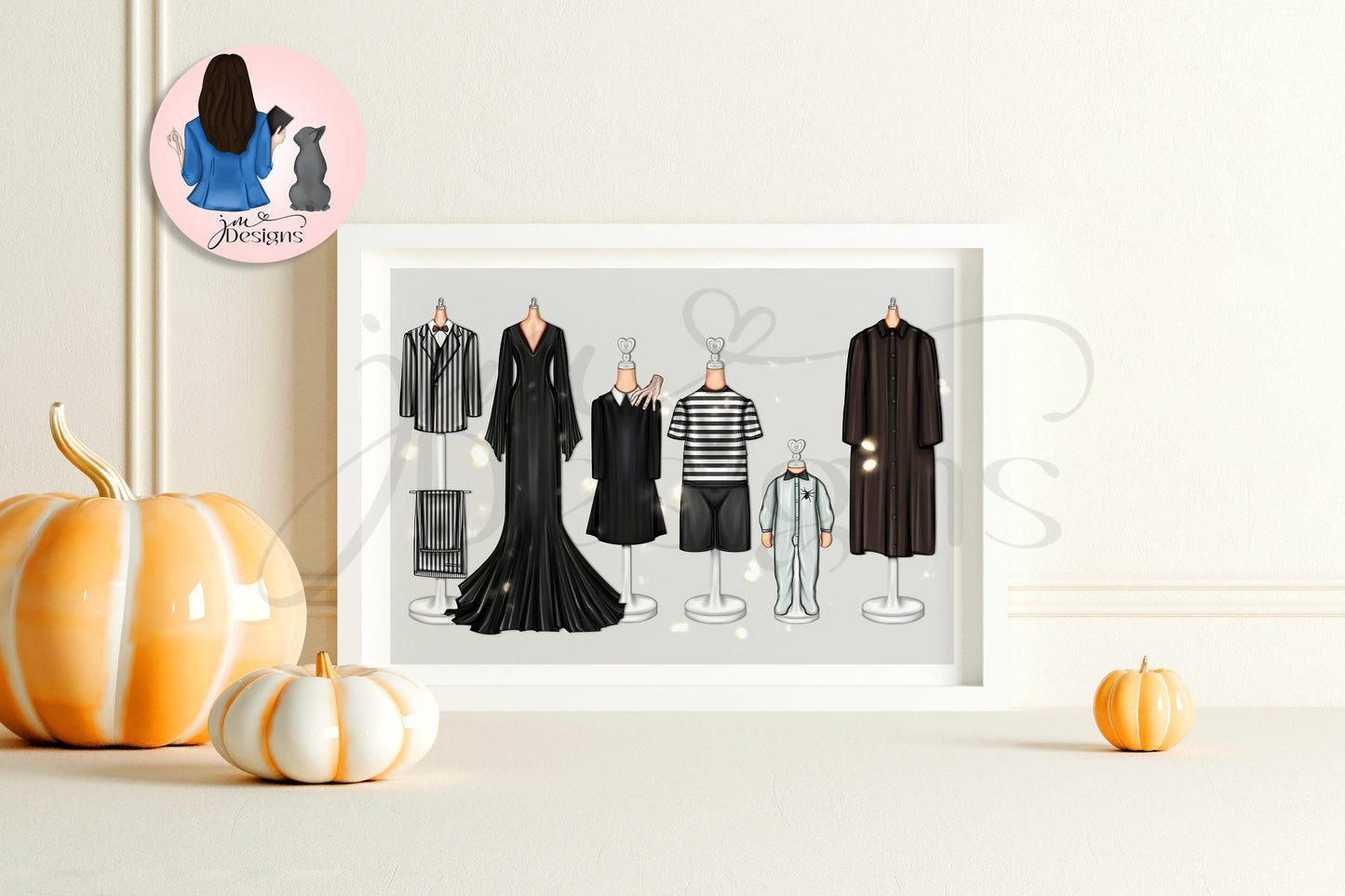 Halloween Creepy Family Art Print | Trendy Halloween Art Print Home Decoration Halloween Decoration | A4 & 5x7 Print