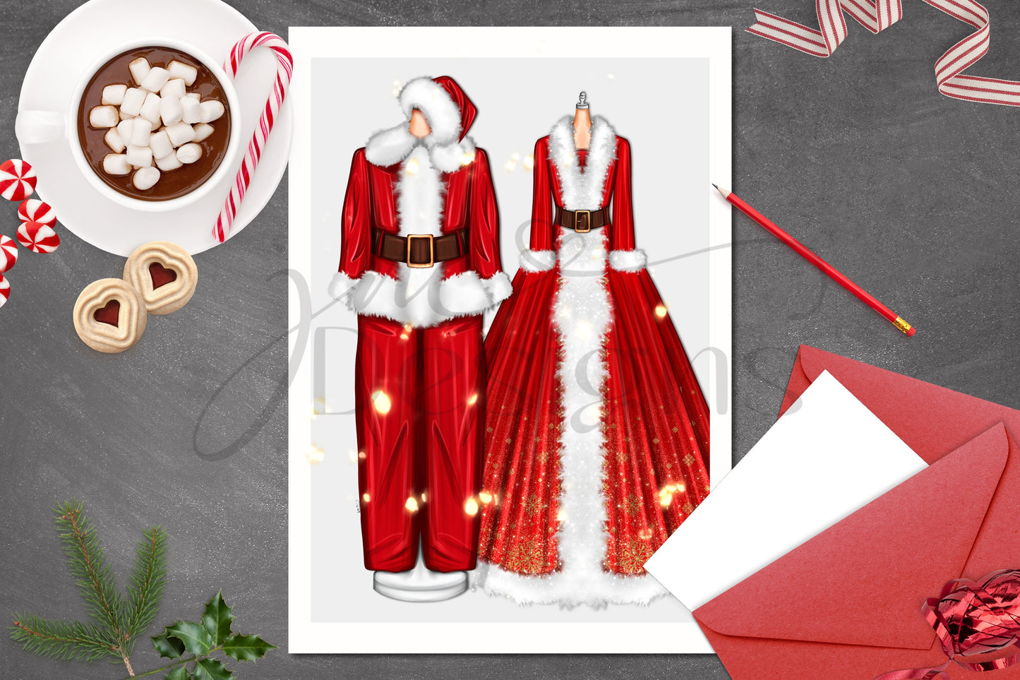 The Claus' Art Print Christmas Print