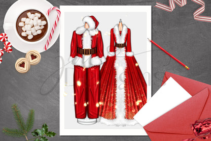 The Claus' Art Print Christmas Print