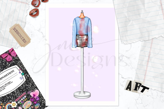 Spilled Drink Fashion Music Inspired Outfits Art Print | Fashion Illustration Print | A4 & 5x7 Merch Print