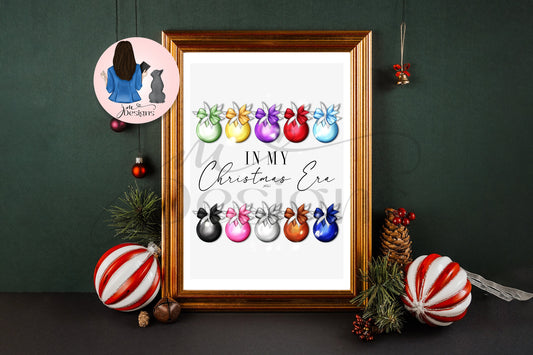 In My Christmas Era | Hand Drawn Trendy Christmas Art Print Home Decoration Christmas Decoration | A4 & 5x7 Print