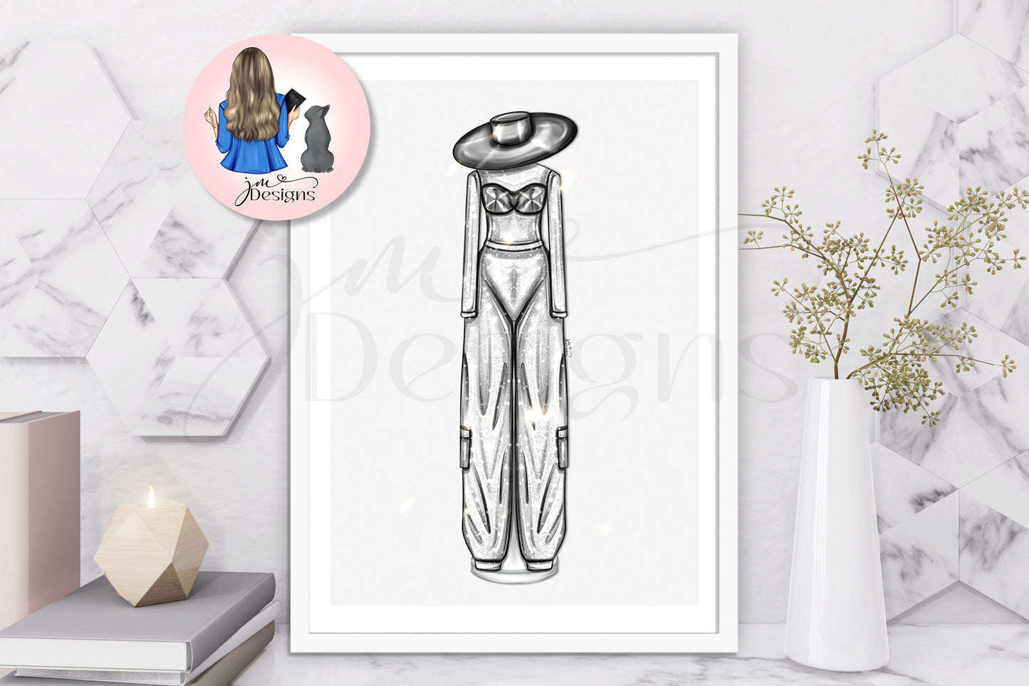 Silver Bey Inspired Outfit Illustration