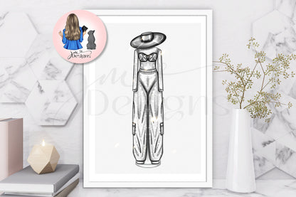 Silver Bey Inspired Outfit Illustration
