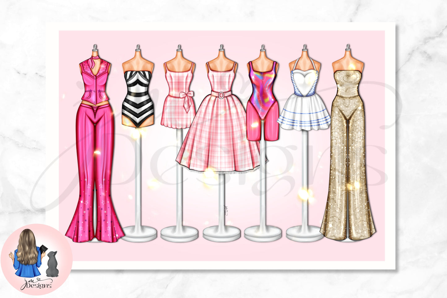 Life In Plastic | Fashion Outfit Illustration Art Print | Fashion Illustration Print | A4 & 5x7"