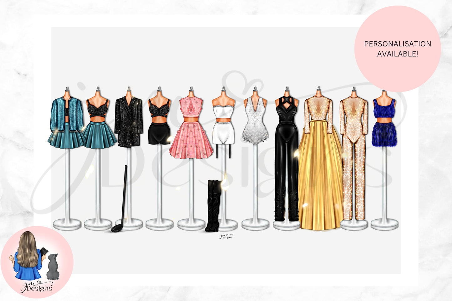 PERSONALISED Born In 1989 Tour Lineup Art Print | Fashion Illustration Print | A4 & 5x7 Print | Concert Memorabilia Merch