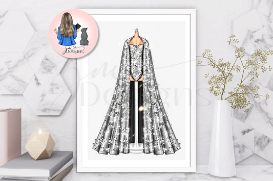 Silver Renaissance Dream Inspired Outfit Illustration