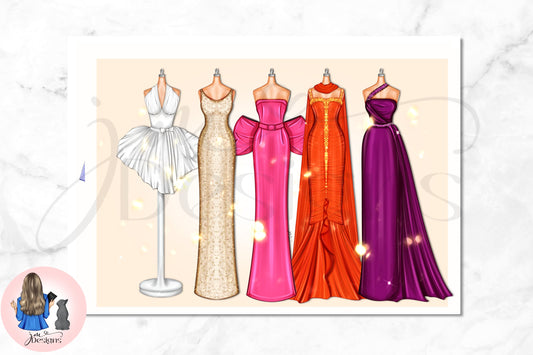 Monroe Lineup | Fashion Illustration Print | A4 & 5x7 Illustration Print | Famous dresses