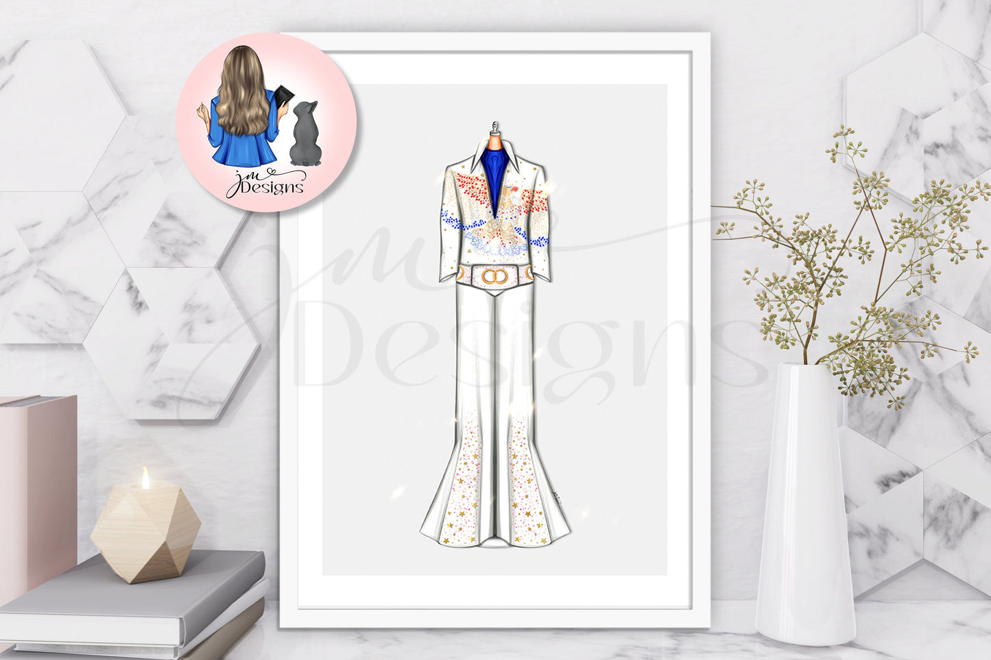 The King Of Rock And Roll | Fashion Illustration Print | A4 & 5x7 Illustration Print | Famous dresses