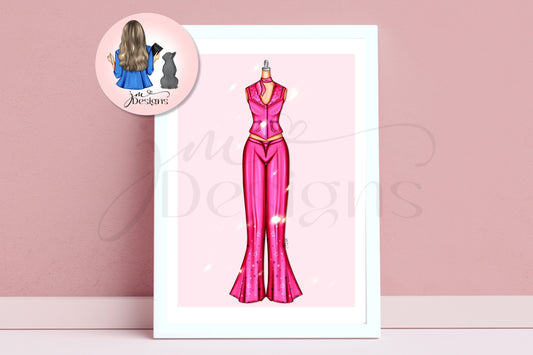 Life In Plastic Cowgirl | Fashion Outfit Illustration Art Print | Fashion Illustration Print | A4 & 5x7"