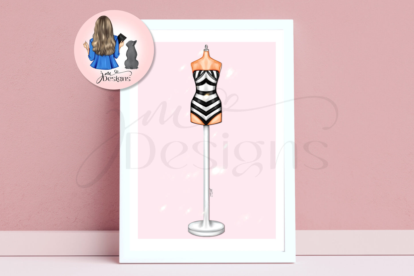 Life In Plastic Swimsuit | Fashion Outfit Illustration Art Print | Fashion Illustration Print | A4 & 5x7"