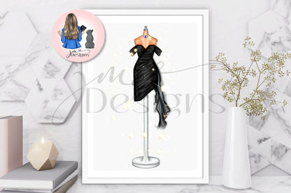 Revenge Dress Outfit Illustration | Fashion Illustration Print | A4 & 5x7 Illustration Print