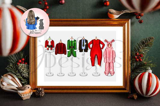 Classic Christmas | Christmas Festive Art Print Christmas Decoration | A4 & 5x7 Print
