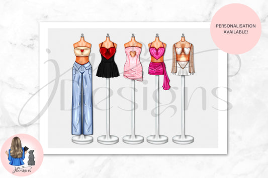 PERSONALISED Like A Feather Tour Lineup Art Print | Fashion Illustration Print | A4 & 5x7 Print | Concert Memorabilia Merch