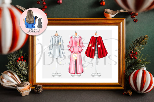The Girl Who Loves Christmas | Festive Trendy Christmas Art Print Home Decoration Christmas Decoration | A4 & 5x7 Print Fashion Art