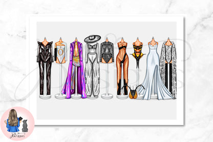 Renaissance Concert Inspired Outfits Art Print | Fashion Illustration Print | A4 & 5x7 Merch Print