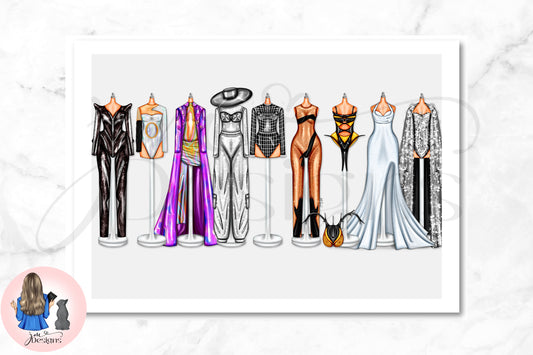 Renaissance Concert Inspired Outfits Art Print | Fashion Illustration Print | A4 & 5x7 Merch Print