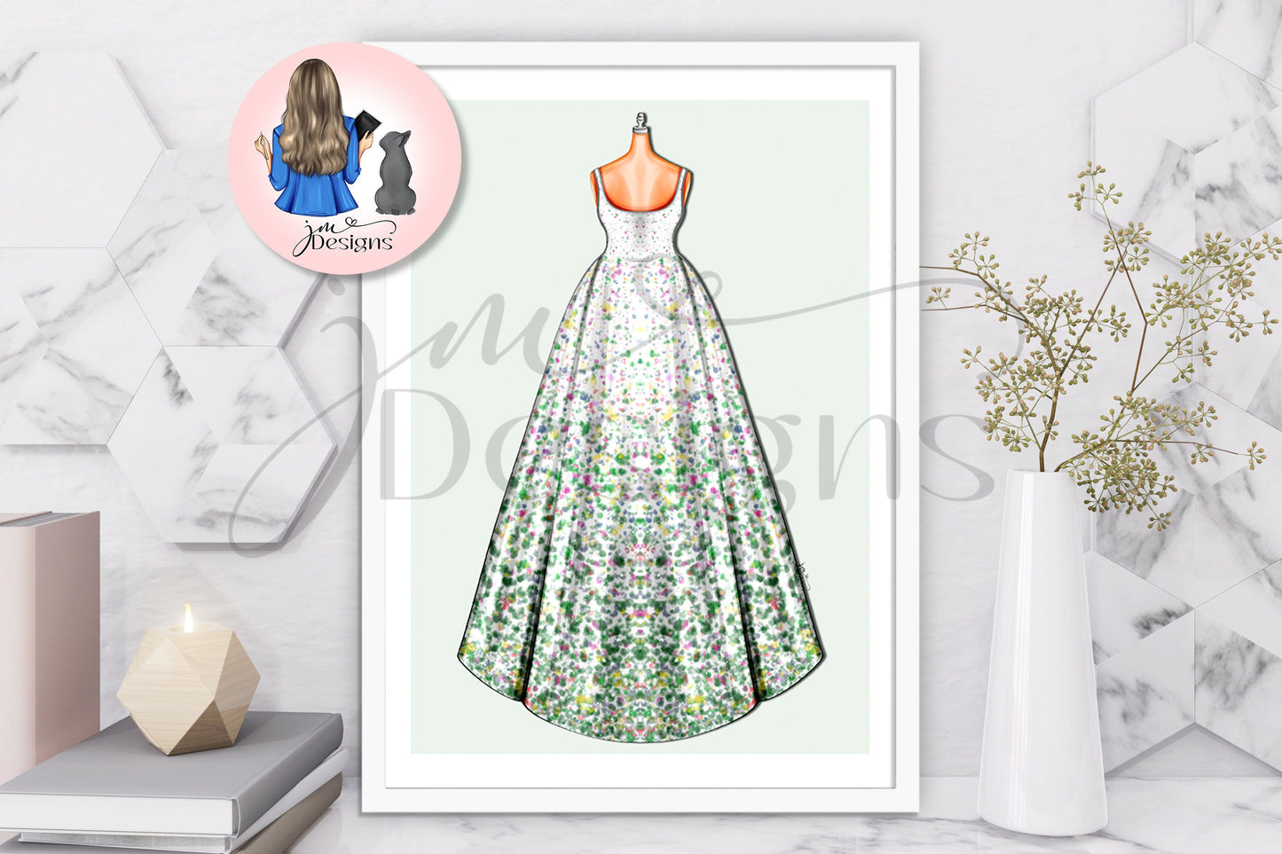 Flower Dream Outfit Illustration | Fashion Illustration Print | A4 & 5x7 Merch Print