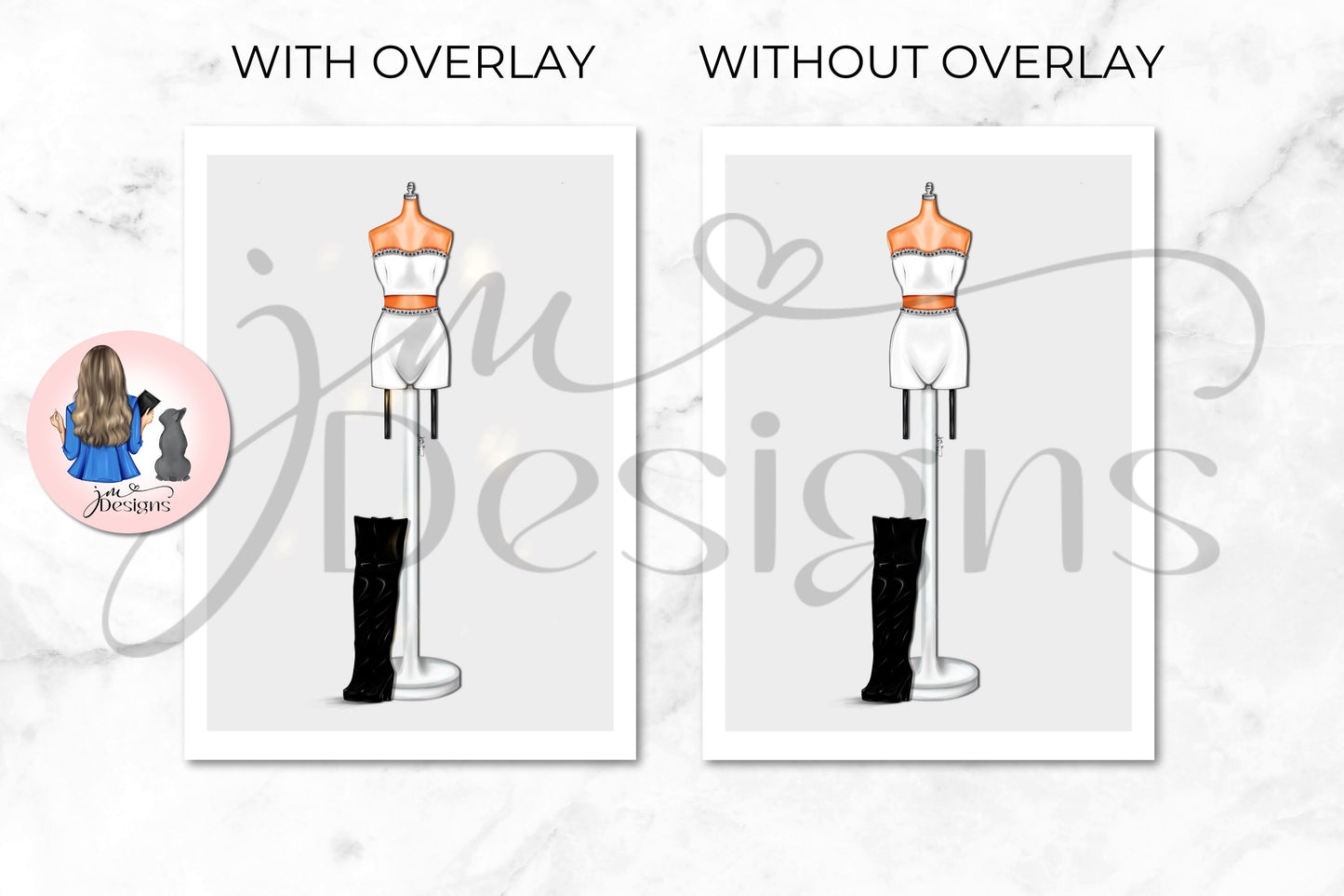 White Two Piece Art Print