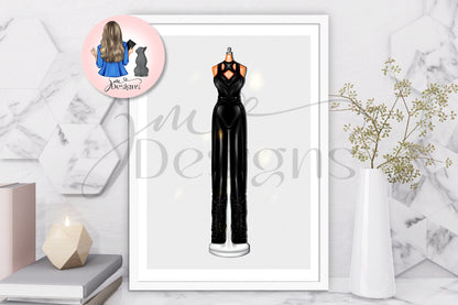 Mad Love Outfit Illustration | Fashion Illustration Print | A4 & 5x7 Merch Print