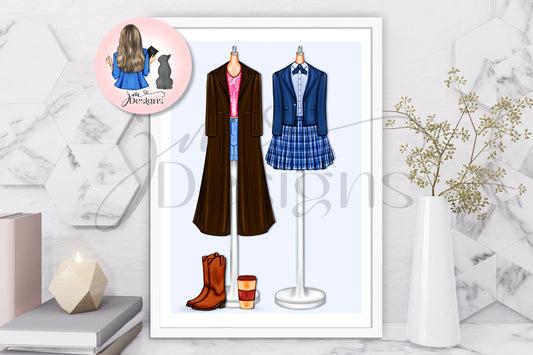 Laundry Day Outfit Illustration | Fashion Illustration Print | A4 & 5x7 Merch Print