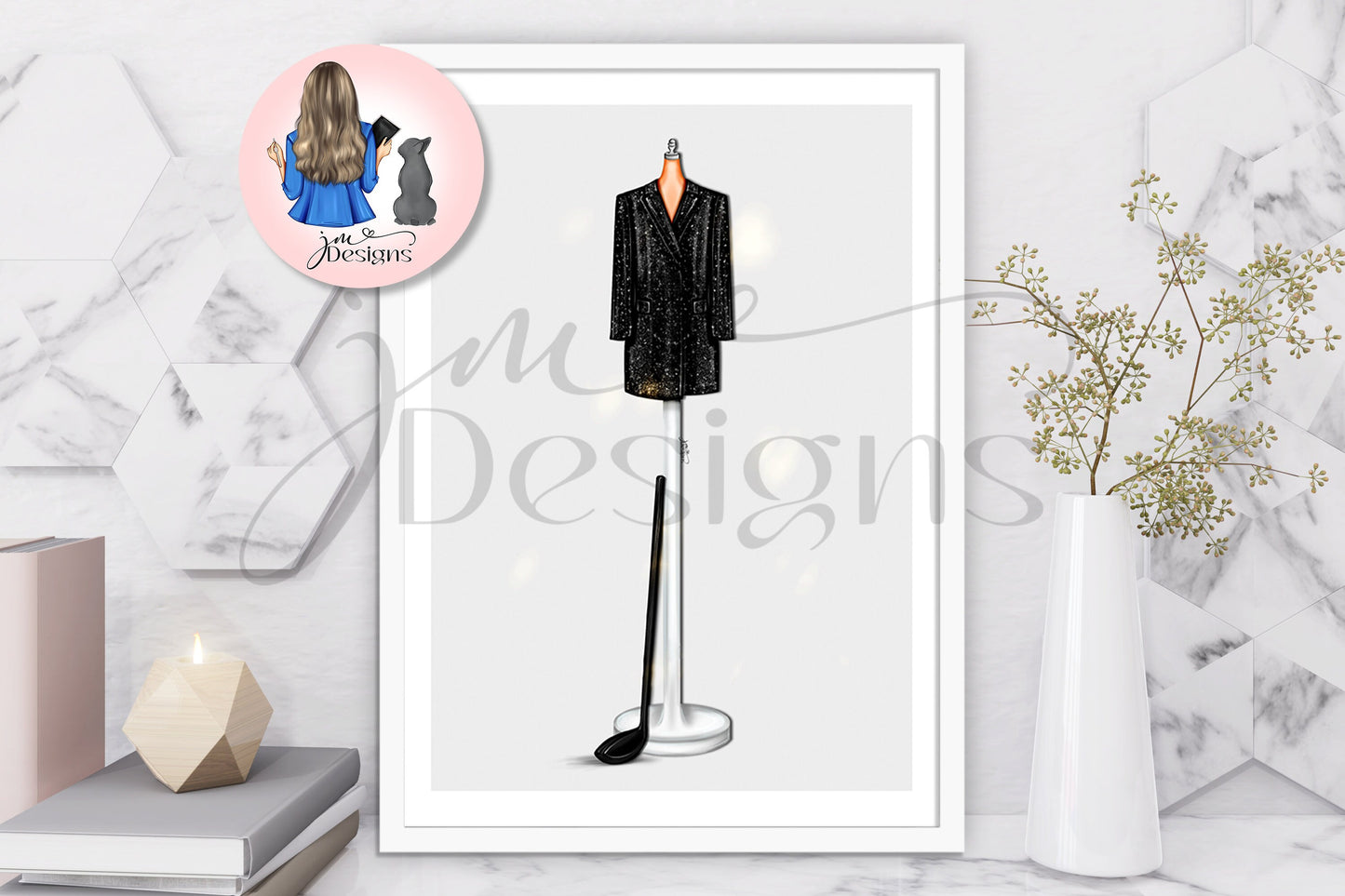 Golf Club Suit Outfit Illustration | Fashion Illustration Print | A4 & 5x7 Merch Print