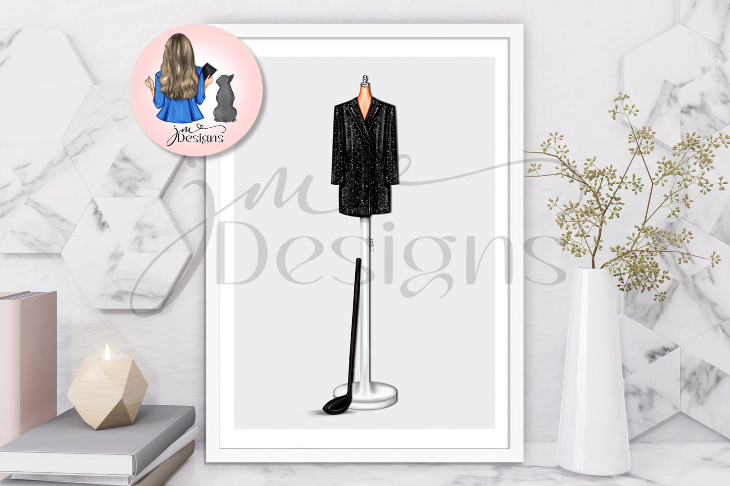 Golf Club Suit Outfit Illustration | Fashion Illustration Print | A4 & 5x7 Merch Print