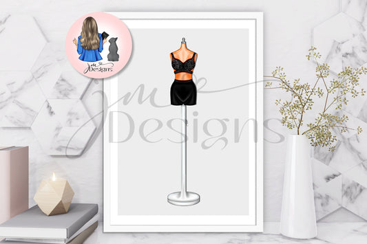 Black Two Piece Art Print
