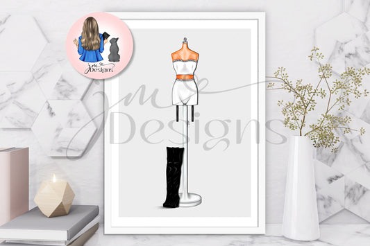 White Two Piece Art Print