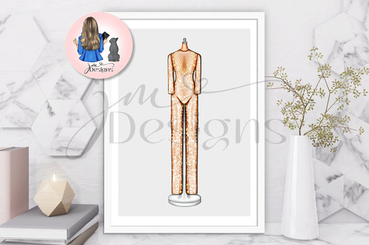 Paper Airplanes Outfit Illustration | Fashion Illustration Print | A4 & 5x7 Merch Print