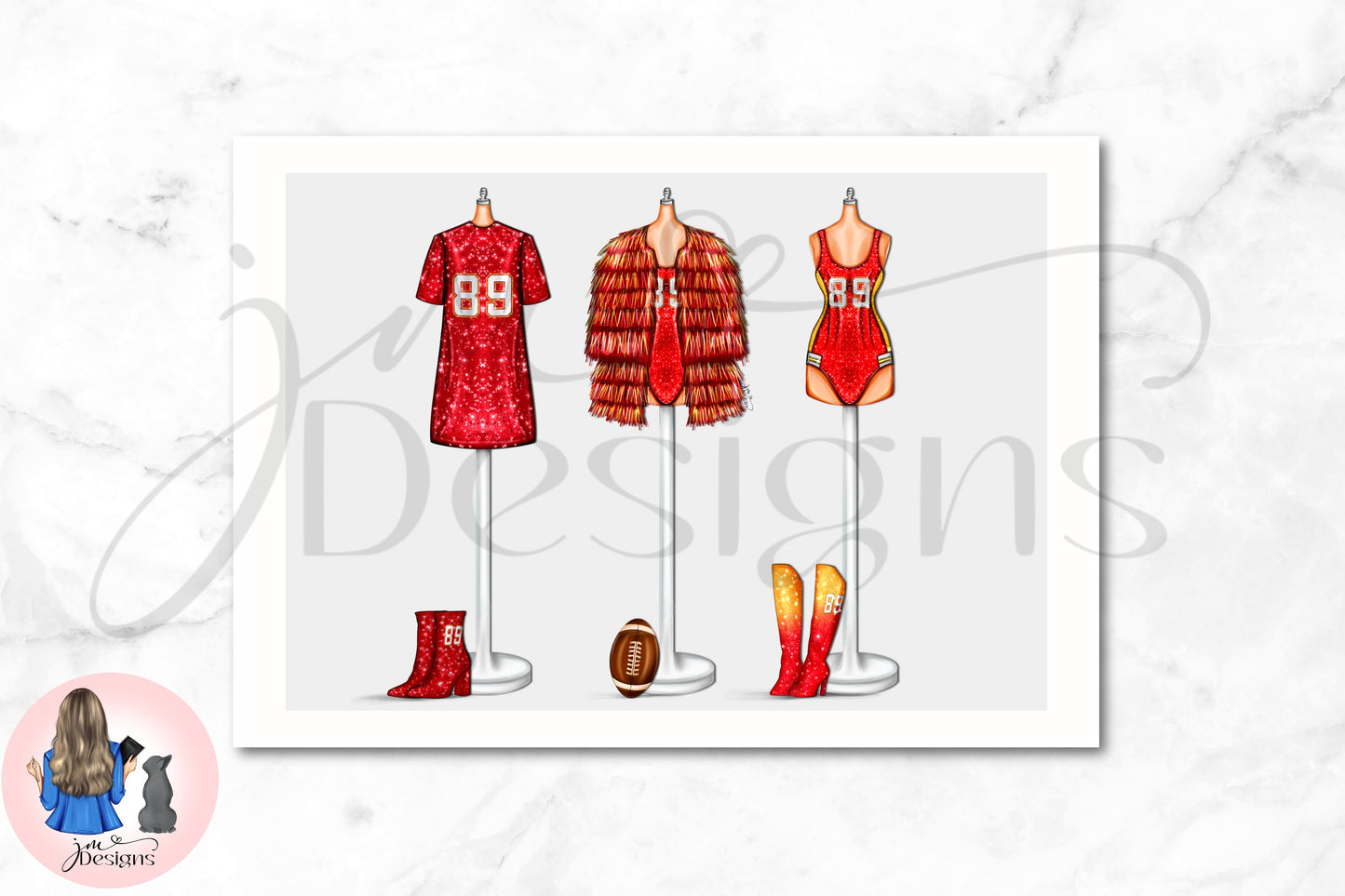 Football Superstar Outfit Illustration | Fashion Illustration Print | A4 & 5x7 Illustration Print
