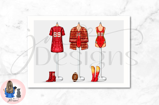 Football Superstar Outfit Illustration | Fashion Illustration Print | A4 & 5x7 Illustration Print