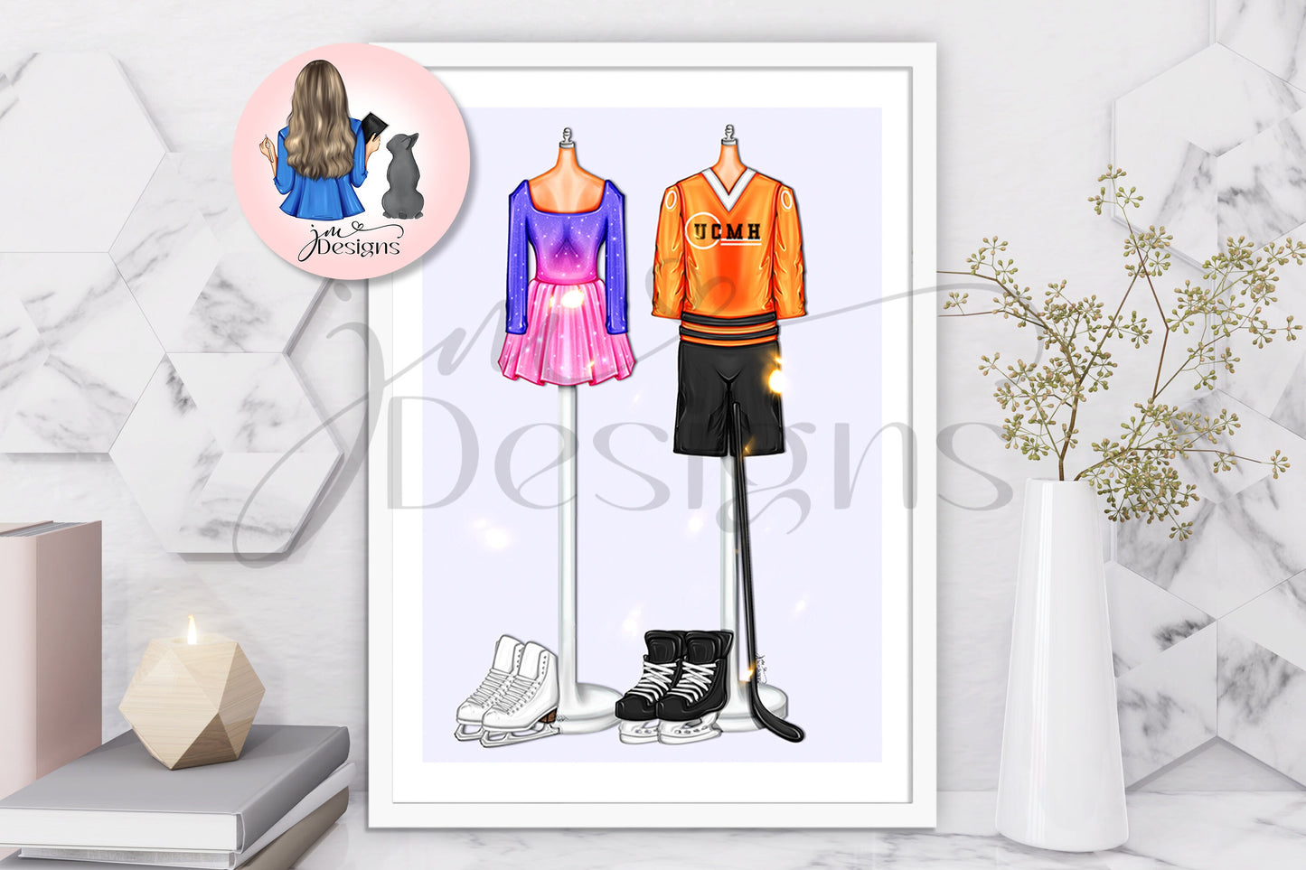 Hockey Romance Outfit Illustration | Fashion Illustration Print | A4 & 5x7 Illustration Print
