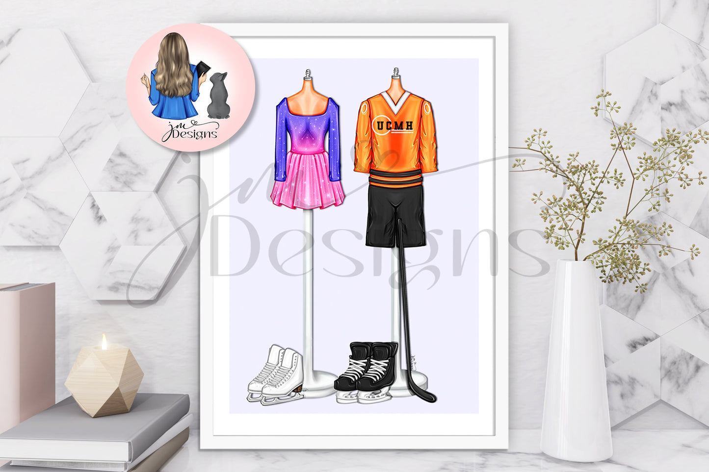 Hockey Romance Outfit Illustration | Fashion Illustration Print | A4 & 5x7 Illustration Print