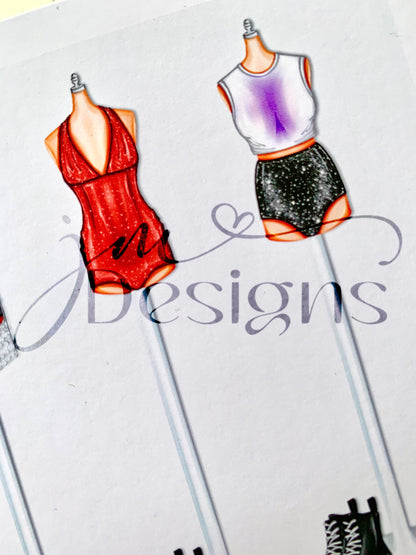 Purple Pop Rockstar Lineup Inspired Outifts A4 & 5x7 Art Print