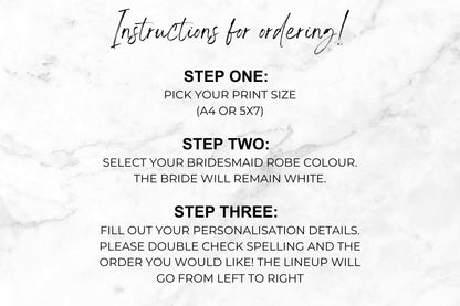 PERSONALISED Design Your Own Wedding Bridal Party Print