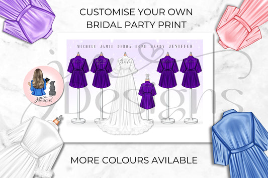 PERSONALISED Design Your Own Wedding Bridal Party Print