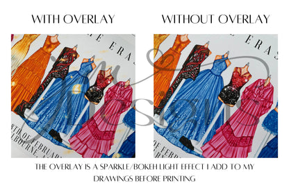 USA - SINGAPORE Eras Of Fashion Inspired Outfits Art Print