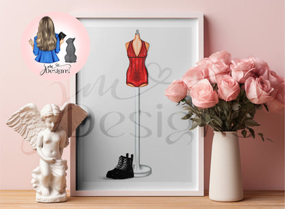 Red Romper | Fashion Illustration Print | A4 & 5x7 Fashion Print