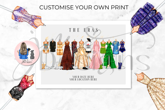 USA - SINGAPORE Eras Of Fashion Inspired Outfits Art Print