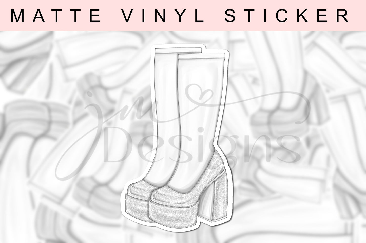 Go Go Glitz Boots Matte Vinyl Sticker