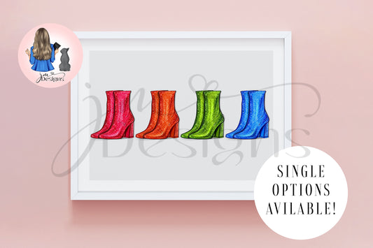 Glitzy 89 Boots Outfit Illustration | Fashion Illustration Print | A4 & 5x7 Print