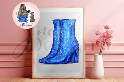 Glitzy 89 Boots Outfit Illustration | Fashion Illustration Print | A4 & 5x7 Print