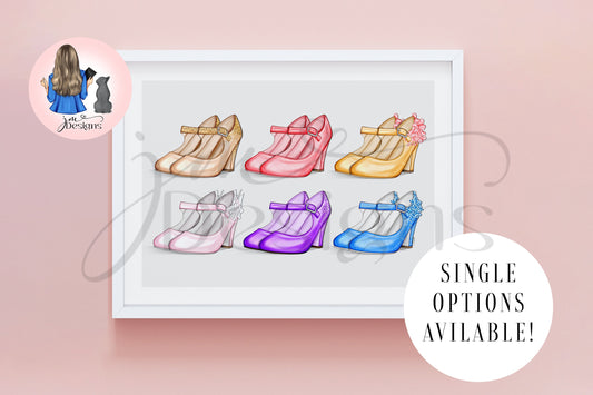 Enchanting Fairytale Heels Outfit Illustration | Fashion Illustration Print | A4 & 5x7 Print