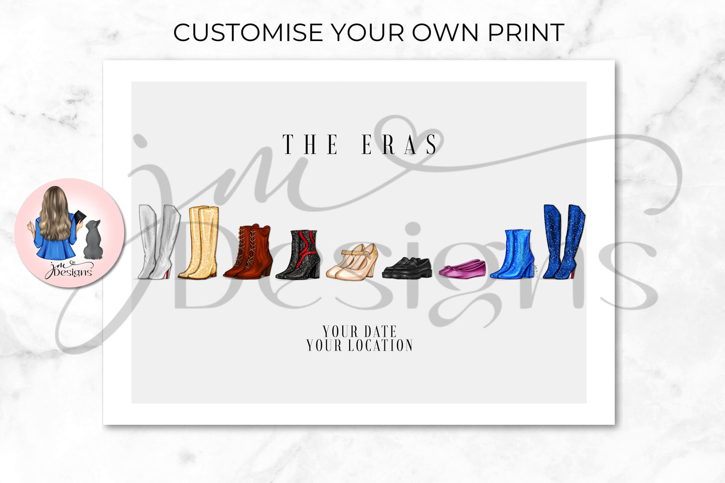 PERSONALISED CUSTOM Eras Of Fashion Inspired Outifts Art Print Merch | Design Your Own Print
