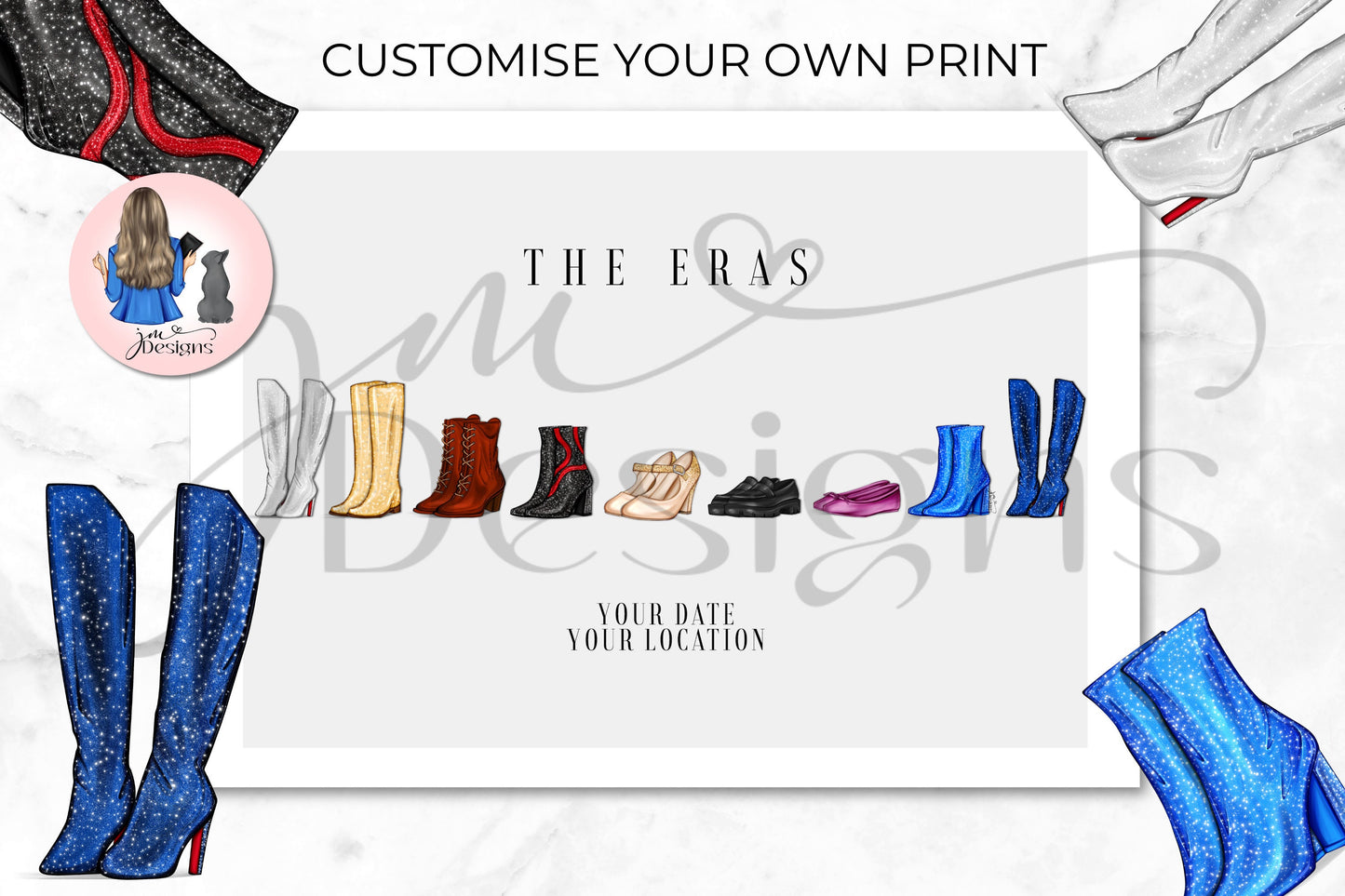 PERSONALISED CUSTOM Eras Of Fashion Inspired Outifts Art Print Merch | Design Your Own Print