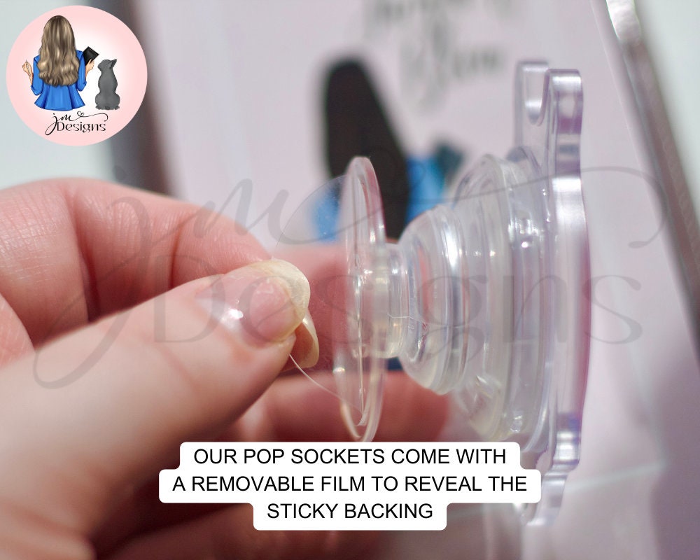 Blue Ball Gown Acrylic Clear Pop Socket Phone Kindle Grip